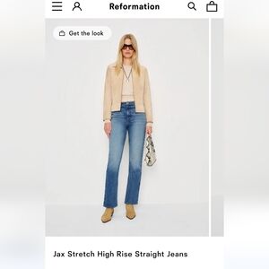 Reformation Women's High Rise Jax Blue Jeans